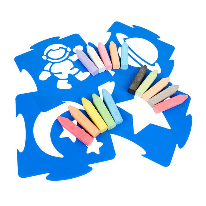 Outdoor Sidewalk Chalk Stencil Puzzle