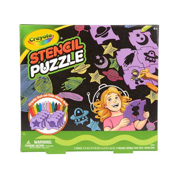 Outdoor Sidewalk Chalk Stencil Puzzle