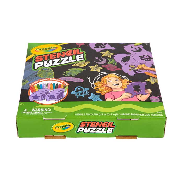 Outdoor Sidewalk Chalk Stencil Puzzle