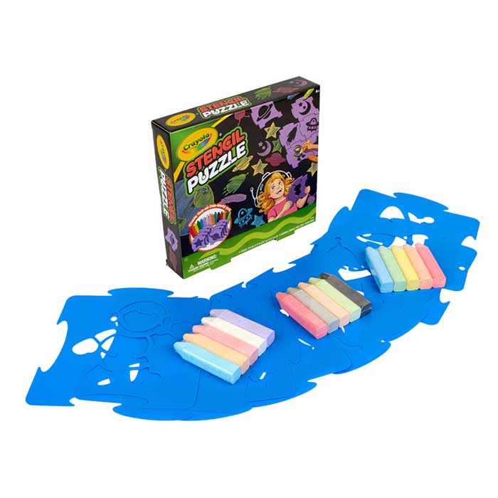 Outdoor Sidewalk Chalk Stencil Puzzle