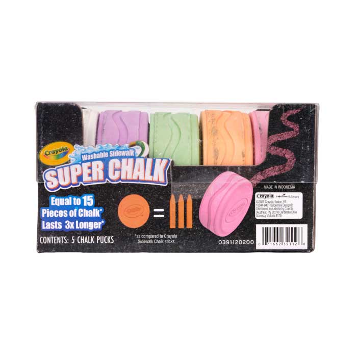 Outdoor Washable Super Chalk 5ct Pastel Colors
