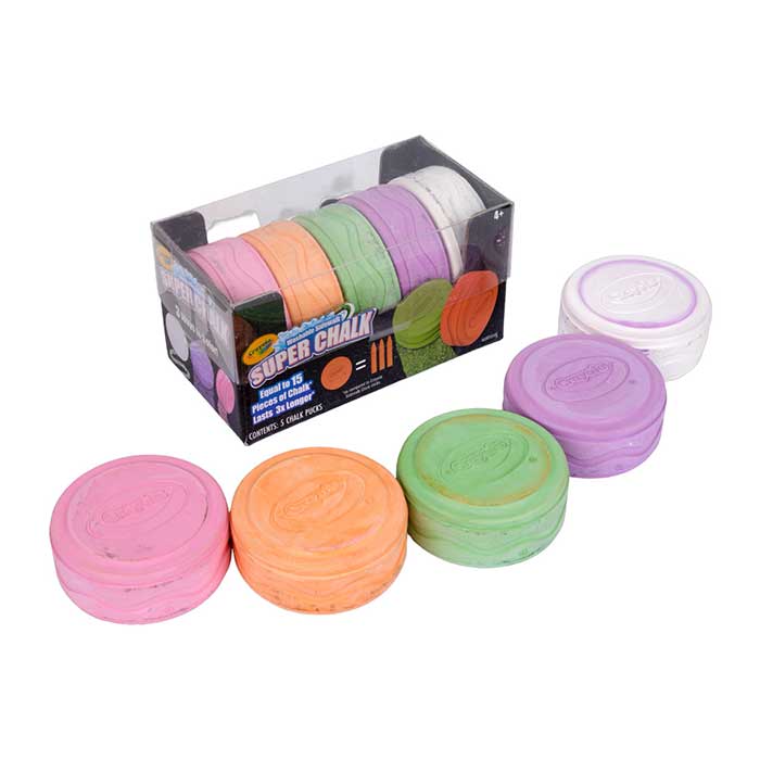 Outdoor Washable Super Chalk 5ct Pastel Colors