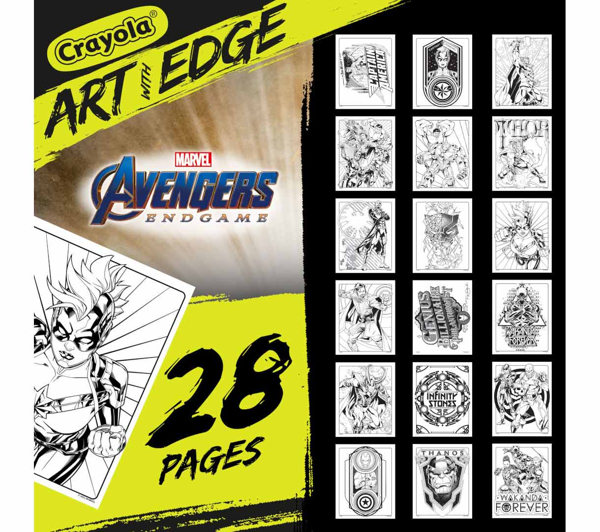 Art with Edge Marvel Avengers Infinity War &amp; Endgame Coloring Book