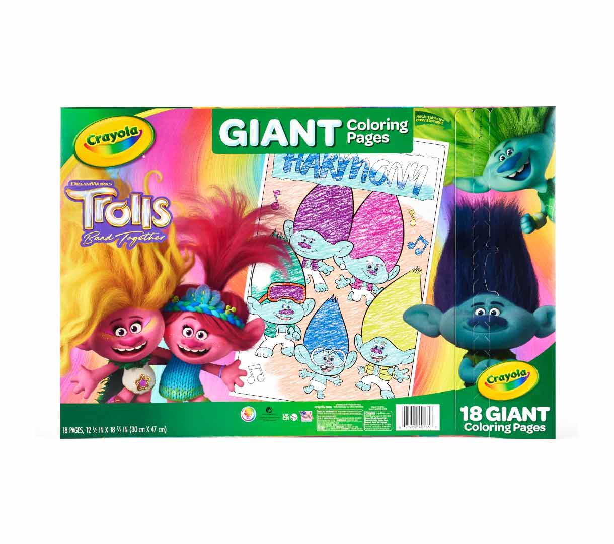 Trolls Giant Coloring Pages 18 Count