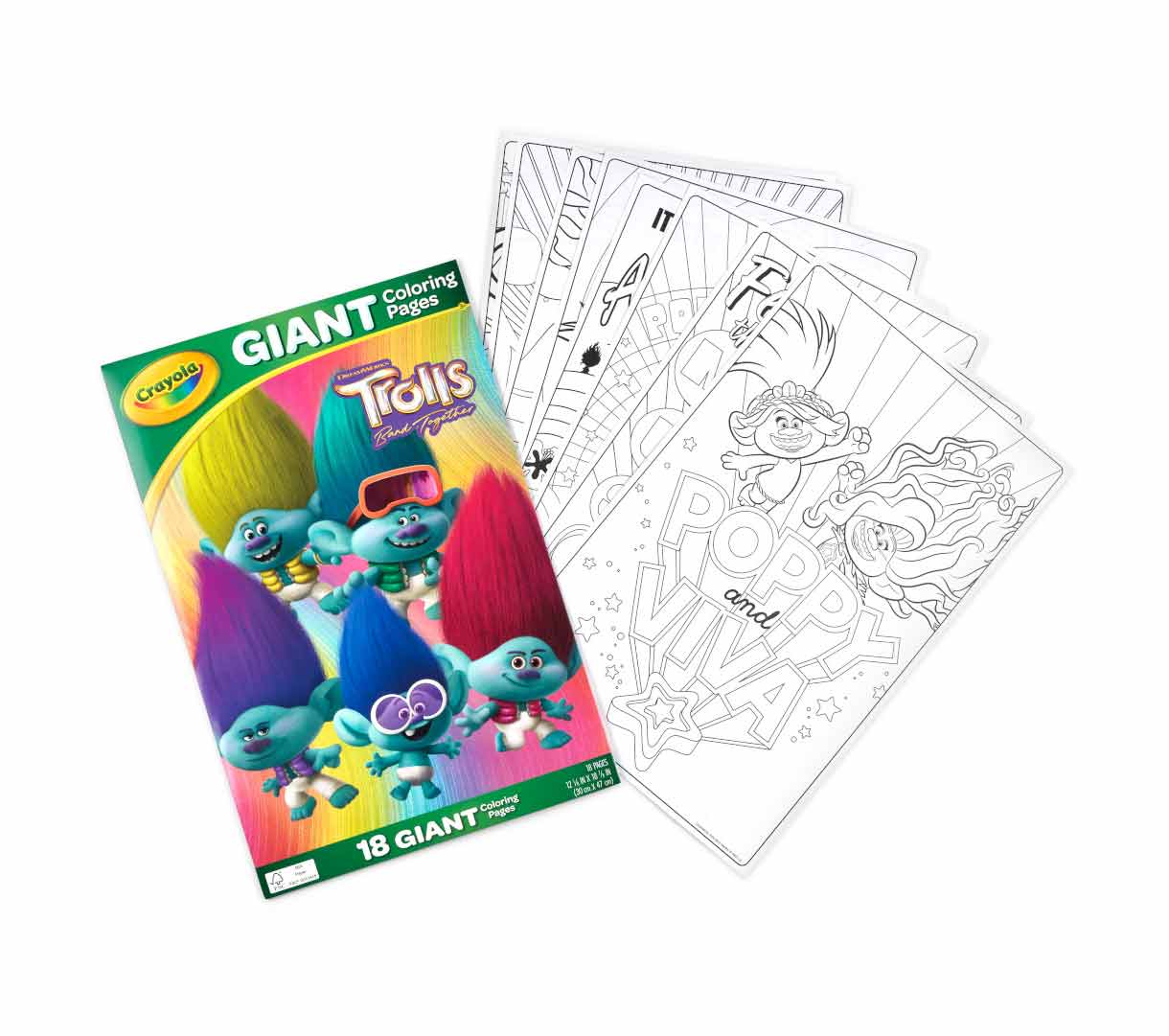 Trolls Giant Coloring Pages 18 Count