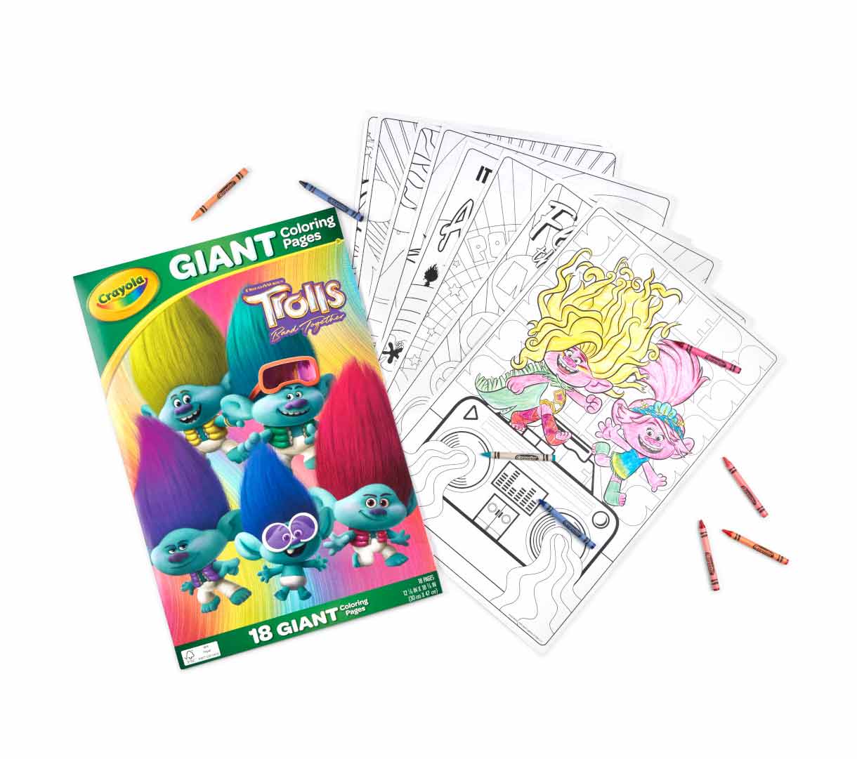 Trolls Giant Coloring Pages 18 Count