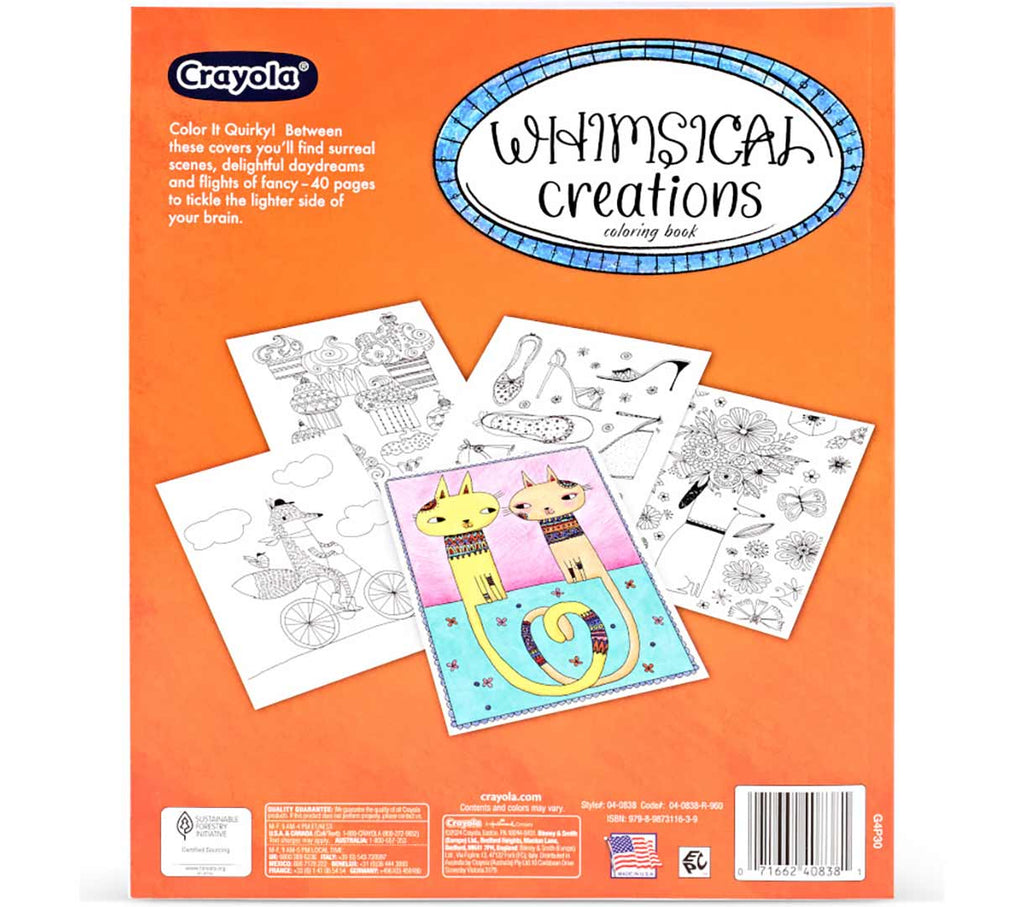 Whimsical Creations Coloring Book 40 Pages