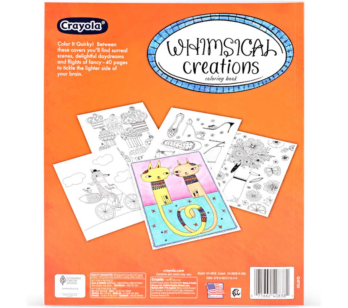 Whimsical Creations Coloring Book 40 Pages