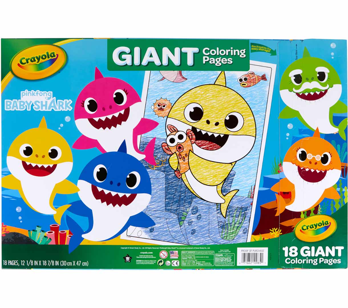 Baby Shark Giant Coloring Pages 18 Pages