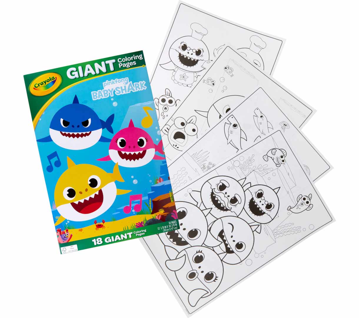 Baby Shark Giant Coloring Pages 18 Pages