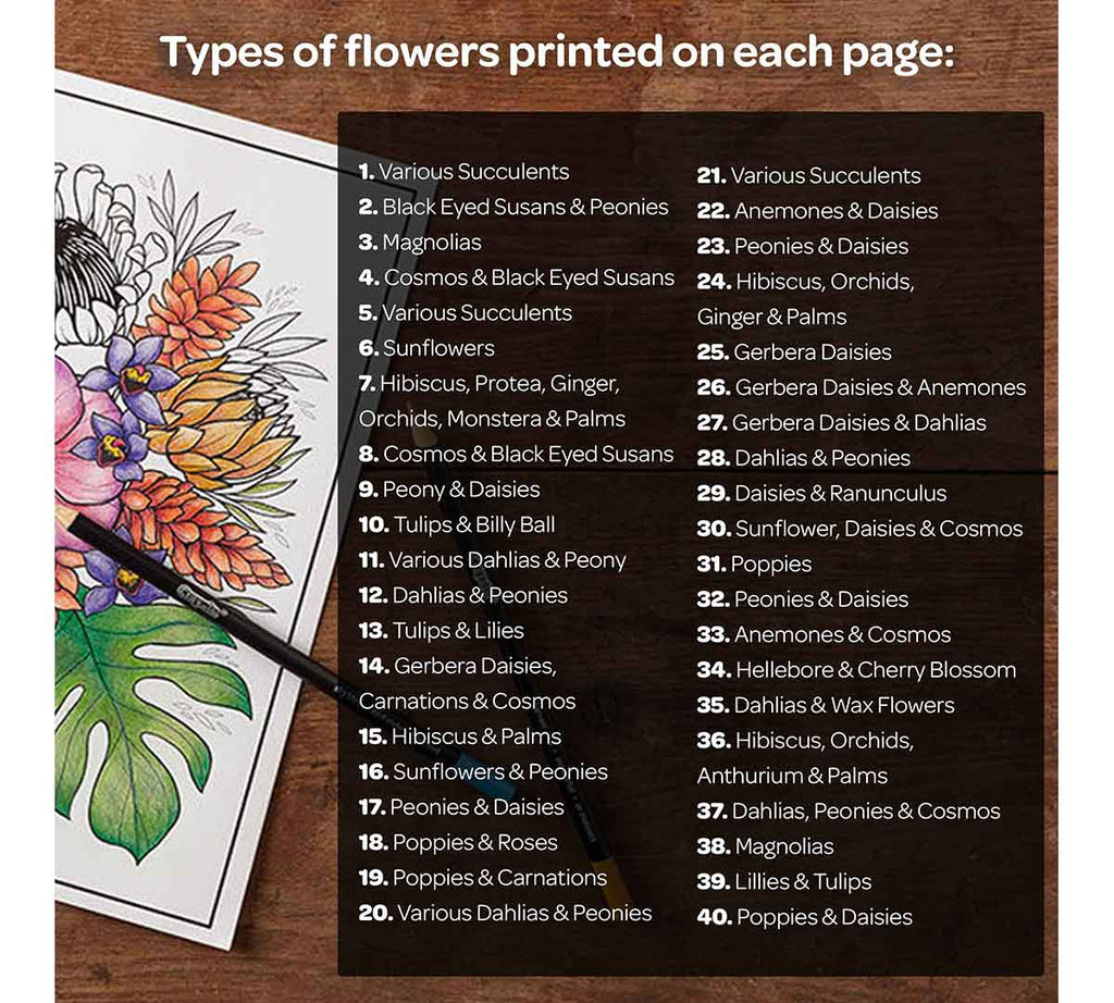 Florals A Flower Coloring Book