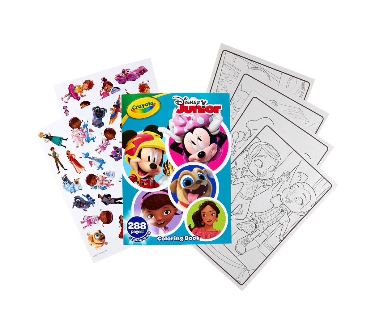Disney Junior Coloring Book with Stickers 288 Pages