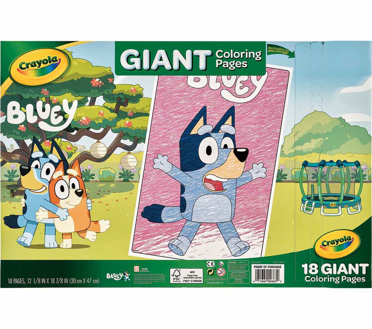 Giant Coloring Pages Bluey 18 pages