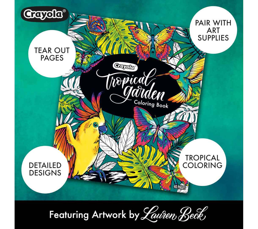 Tropical Garden Adult Coloring Book 40 Pages
