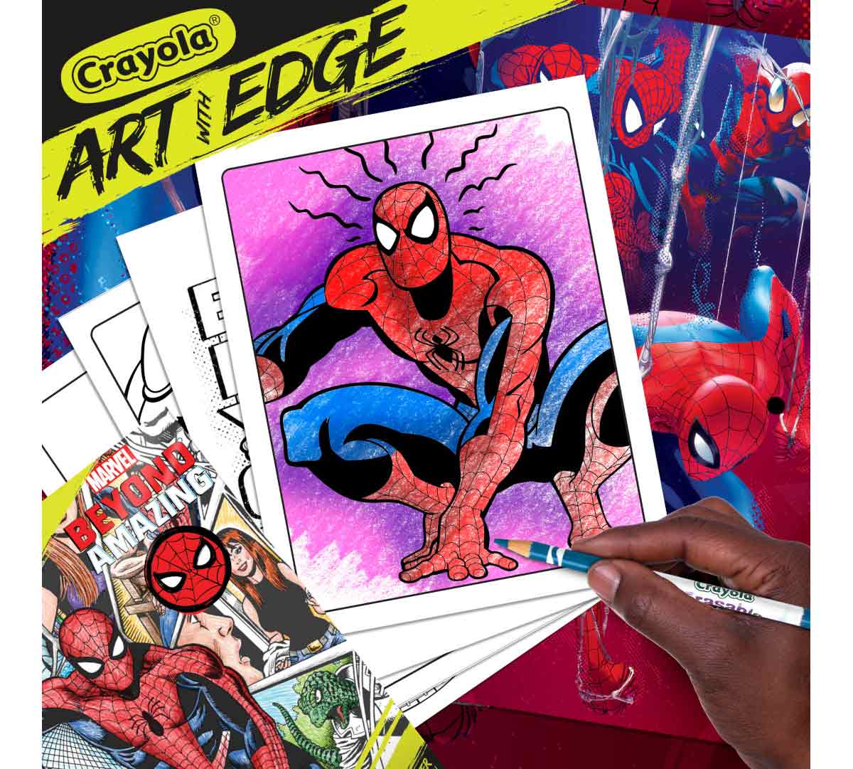 Spiderman Beyond Amazing Art With Edge Adult Coloring Book