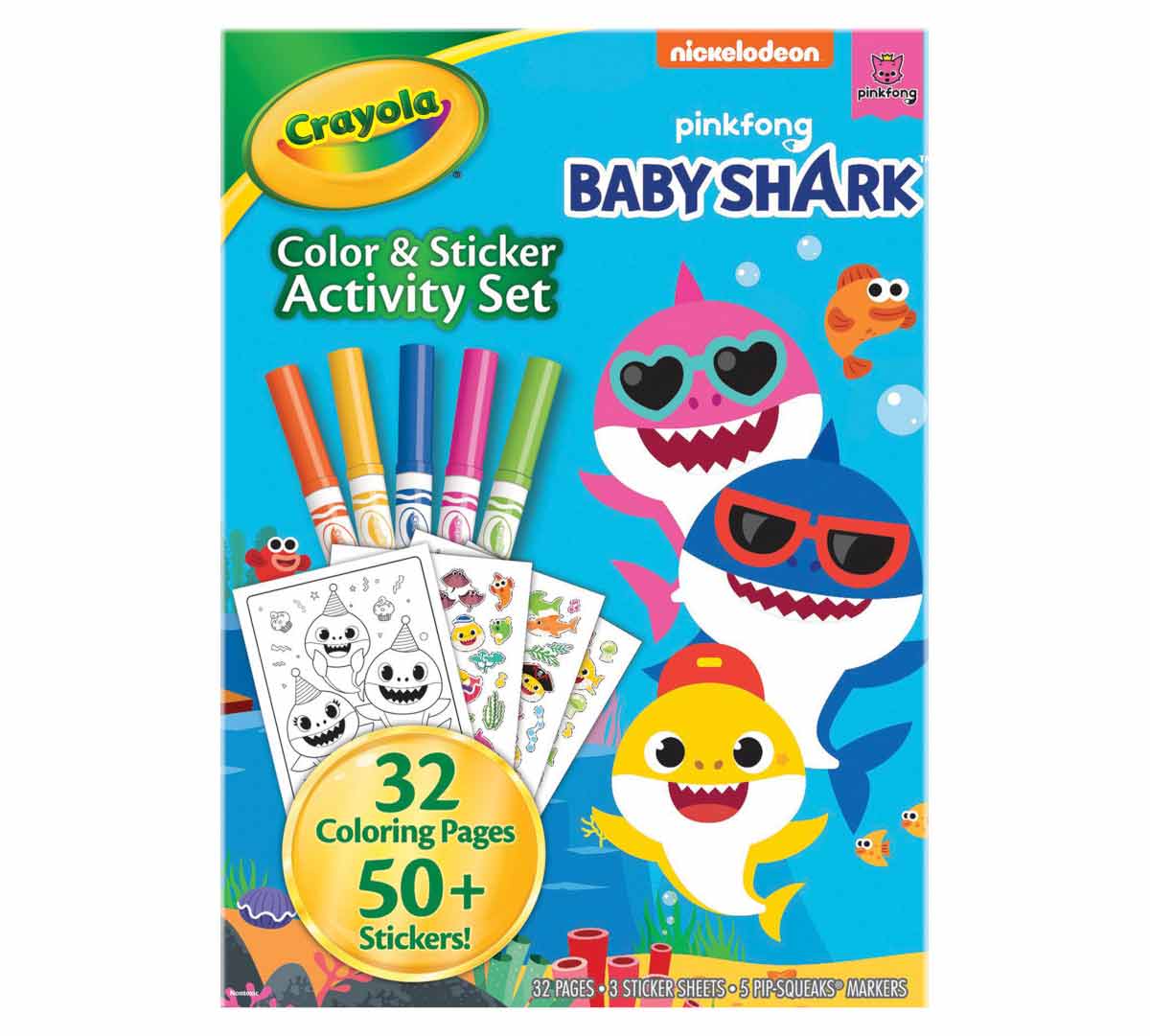 Baby Shark Color and Sticker Activity Set with Markers