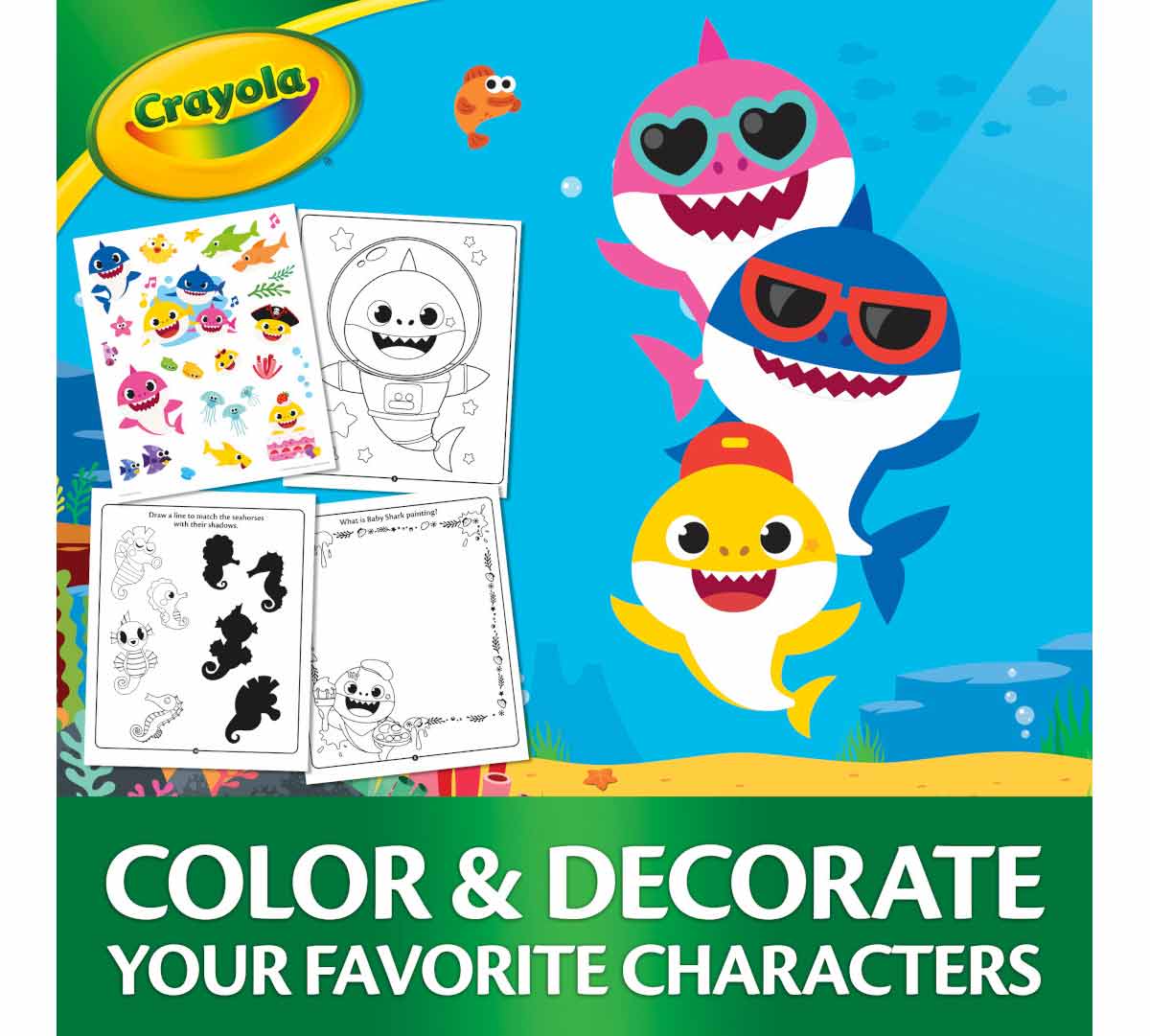 Baby Shark Color and Sticker Activity Set with Markers