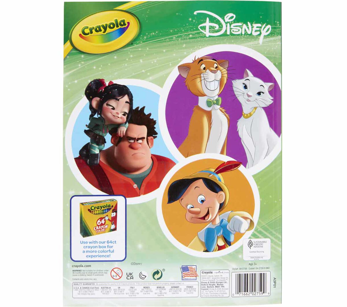 Disney Coloring Book with Stickers 288 Pages