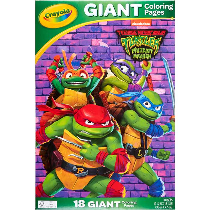 Teenage Mutant Ninja Turtles Giant Coloring Pages 18 Count