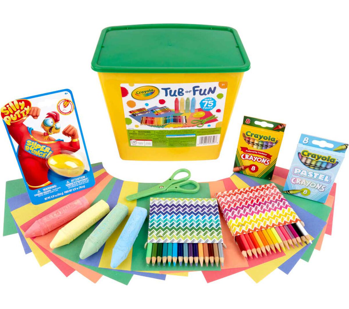 Tub of Fun Art Supplies Over 75 Pieces