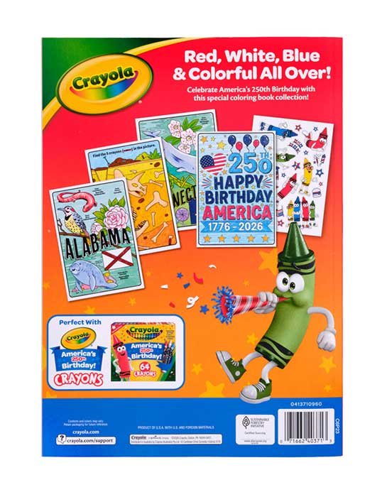 America's 250th Birthday Coloring Book 96 pages