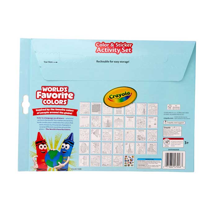 World's Favorite Colors Sticker Activity Sheet with Markers