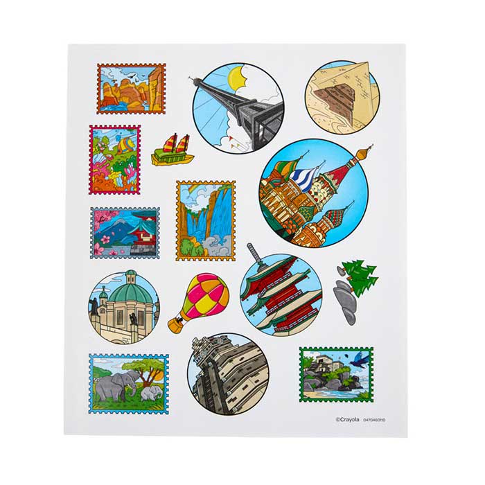 World's Favorite Colors Sticker Activity Sheet with Markers