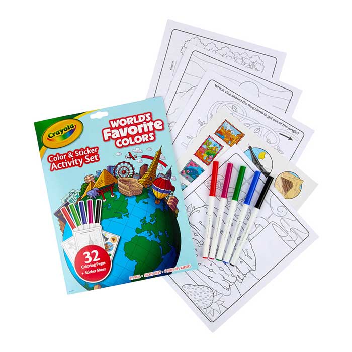 World's Favorite Colors Sticker Activity Sheet with Markers