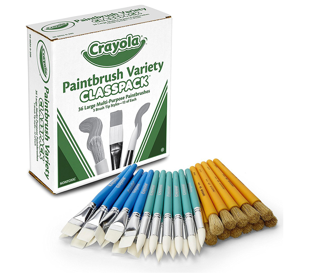 Large Variety Paint Brushes Classpack 36 Count