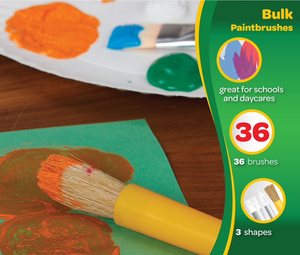 Large Variety Paint Brushes Classpack 36 Count
