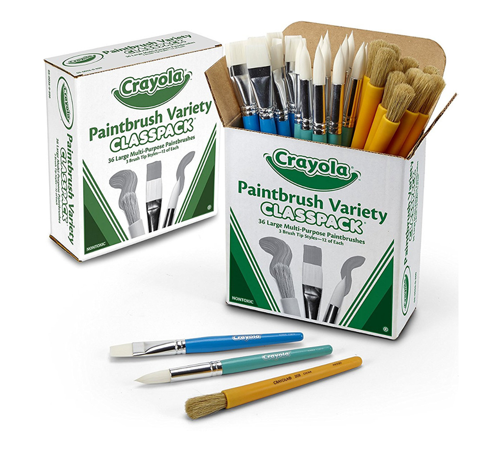Large Variety Paint Brushes Classpack 36 Count