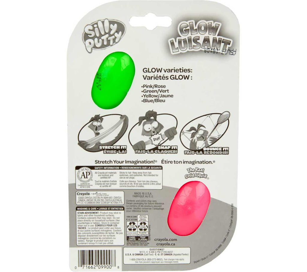 Silly Putty Glow Eggs 2 Count