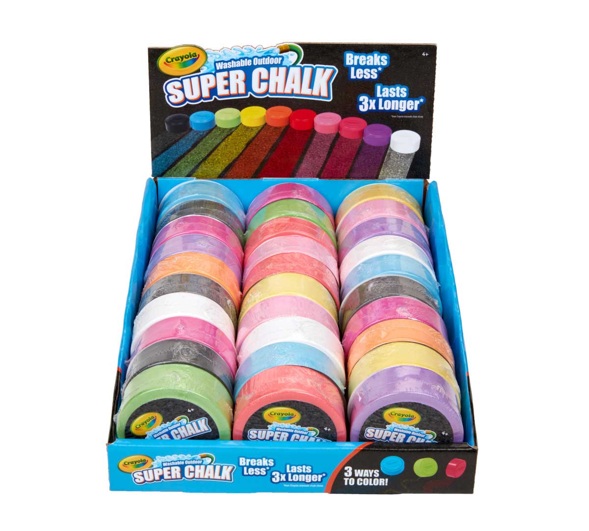 Outdoor Super Chalk 30 Count Durable &amp; Washable Sidewalk Chalk Pucks