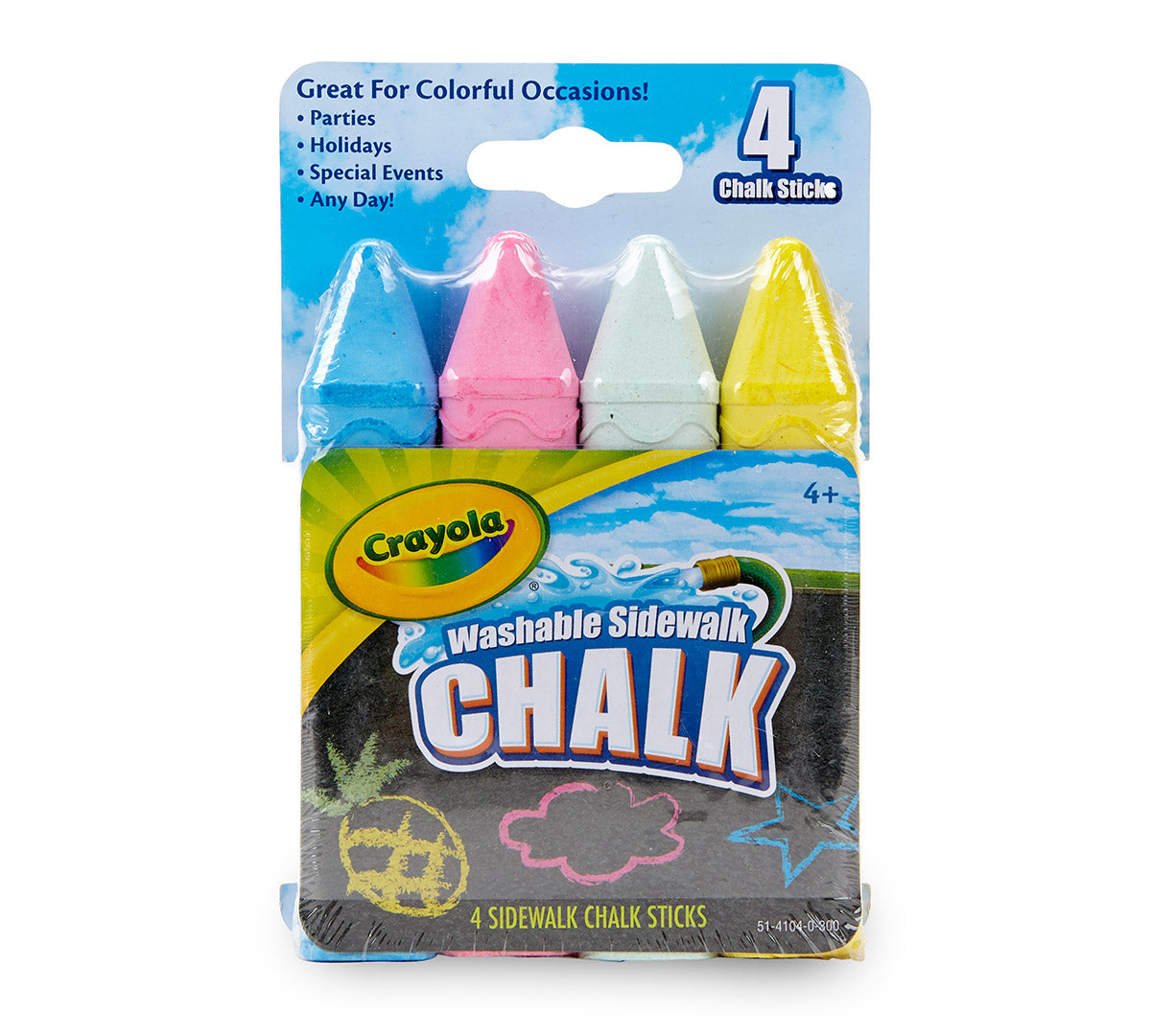 Washable Sidewalk Chalk 4 Count