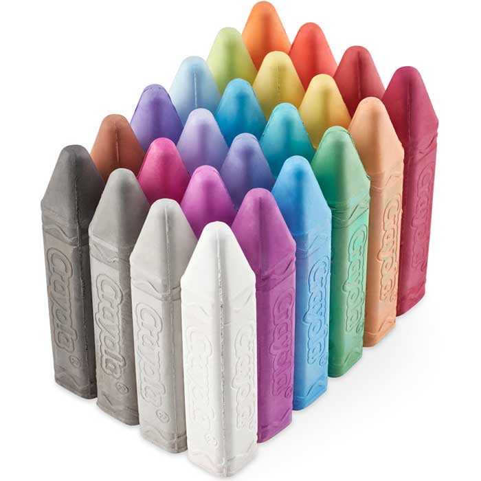 Washable Sidewalk Chalk Glitter 24 Count