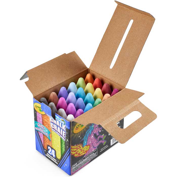 Washable Sidewalk Chalk Glitter 24 Count