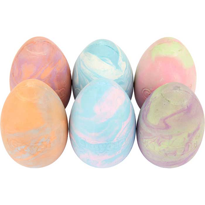 Washable Sidewalk Chalk Eggs Tie-Dye 6 Count
