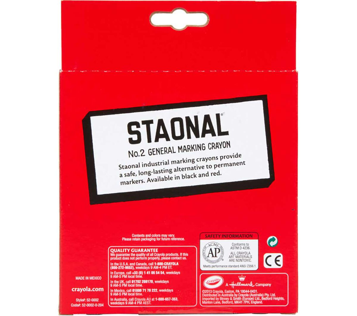 Crayola Black Staonal Crayons 8 count