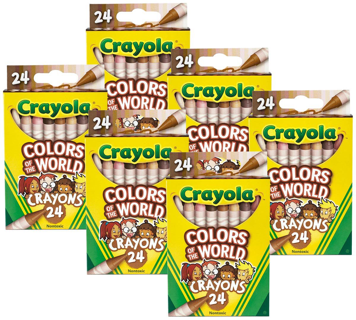 Colors of the World Skin Tone Crayons 24 Count 6 Pack