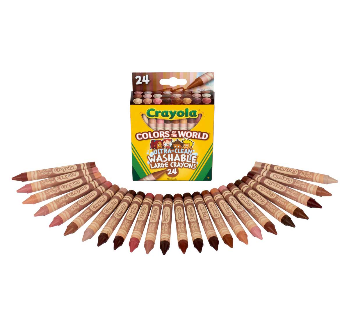 Colors of the World Large Ultra-Clean Washable Crayons 24 Count