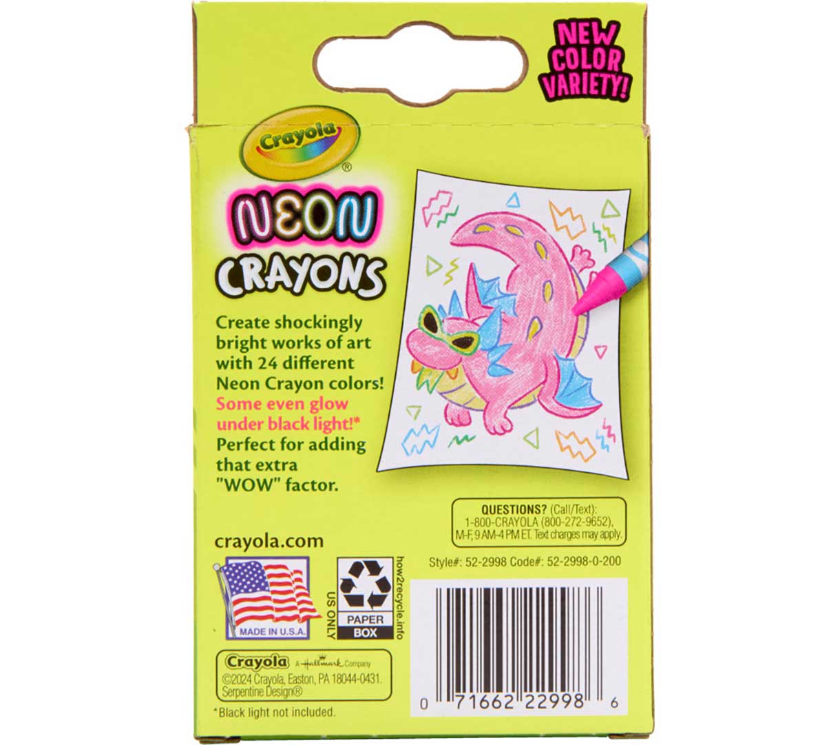 Crayola Neon Crayons 24 Count