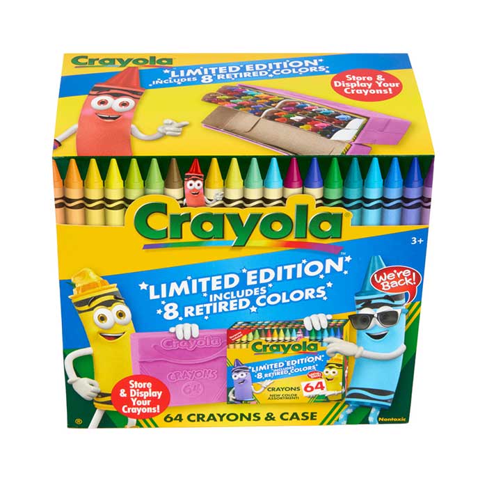 Classic &amp; Limited Edition Crayons 64 Crayons with case