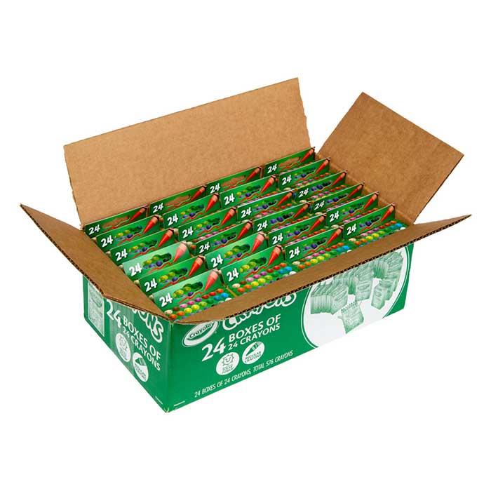 Bulk 24 Box Classpack of 24 Crayons