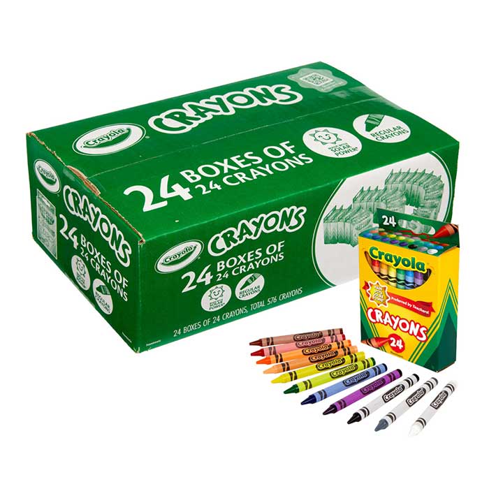 Bulk 24 Box Classpack of 24 Crayons
