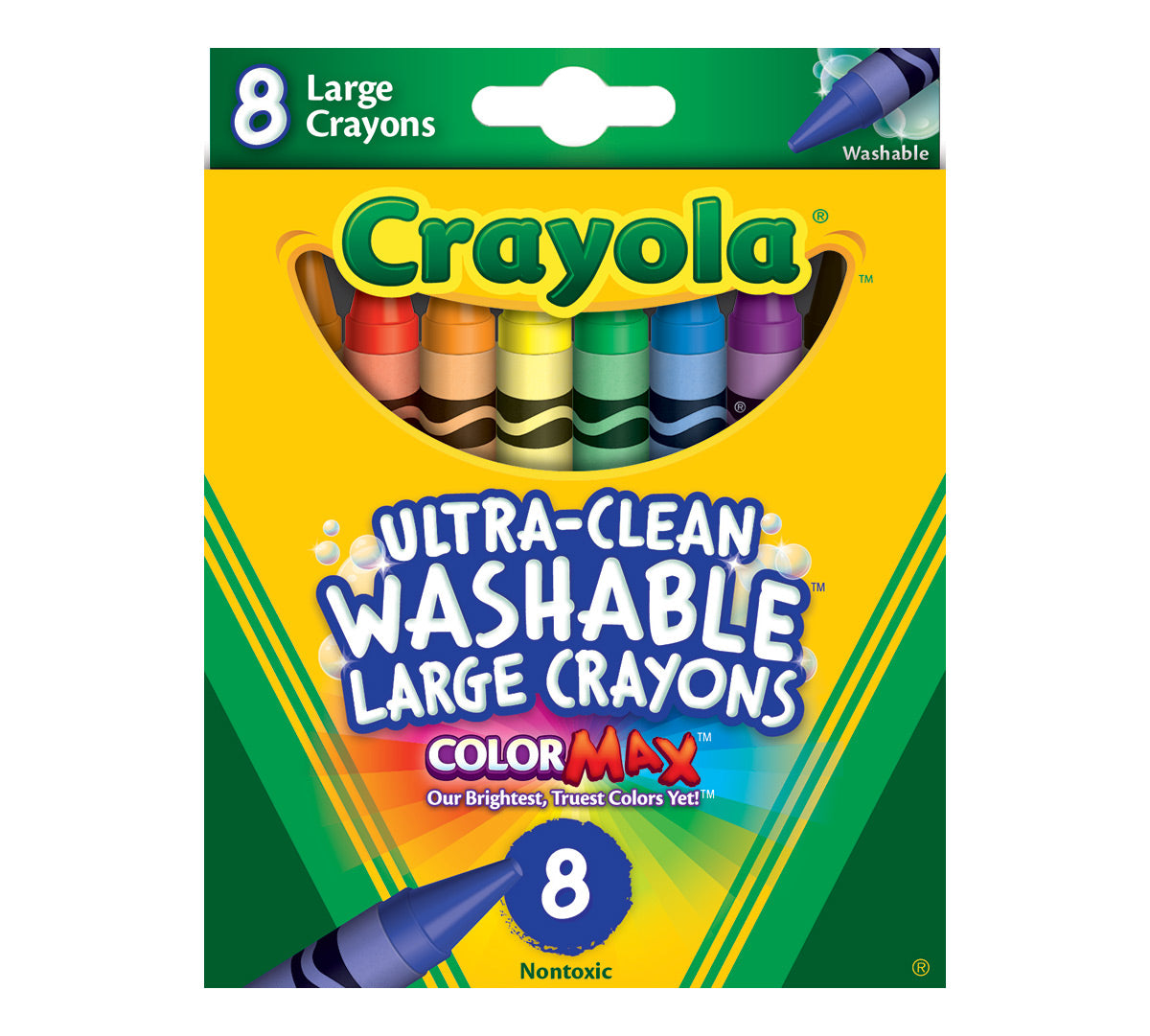 Large Ultra-Clean Washable Crayons 8 Count