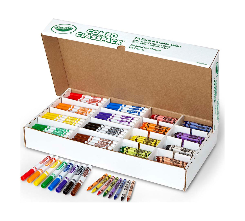 Markers &amp; Crayons Classpack 256 Count 8 Colors