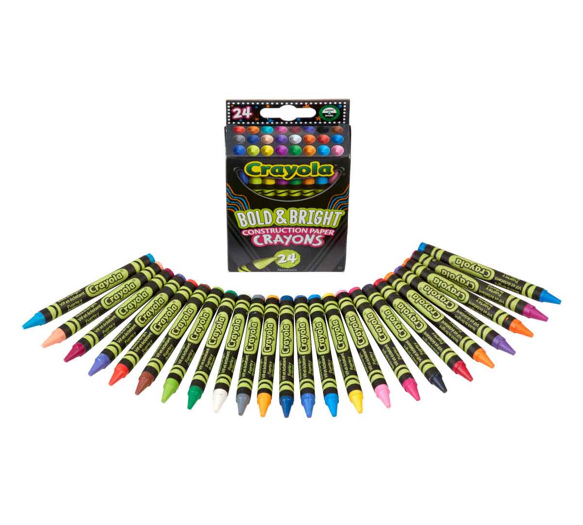 Bold &amp; Bright Construction Paper Crayons 24 Count