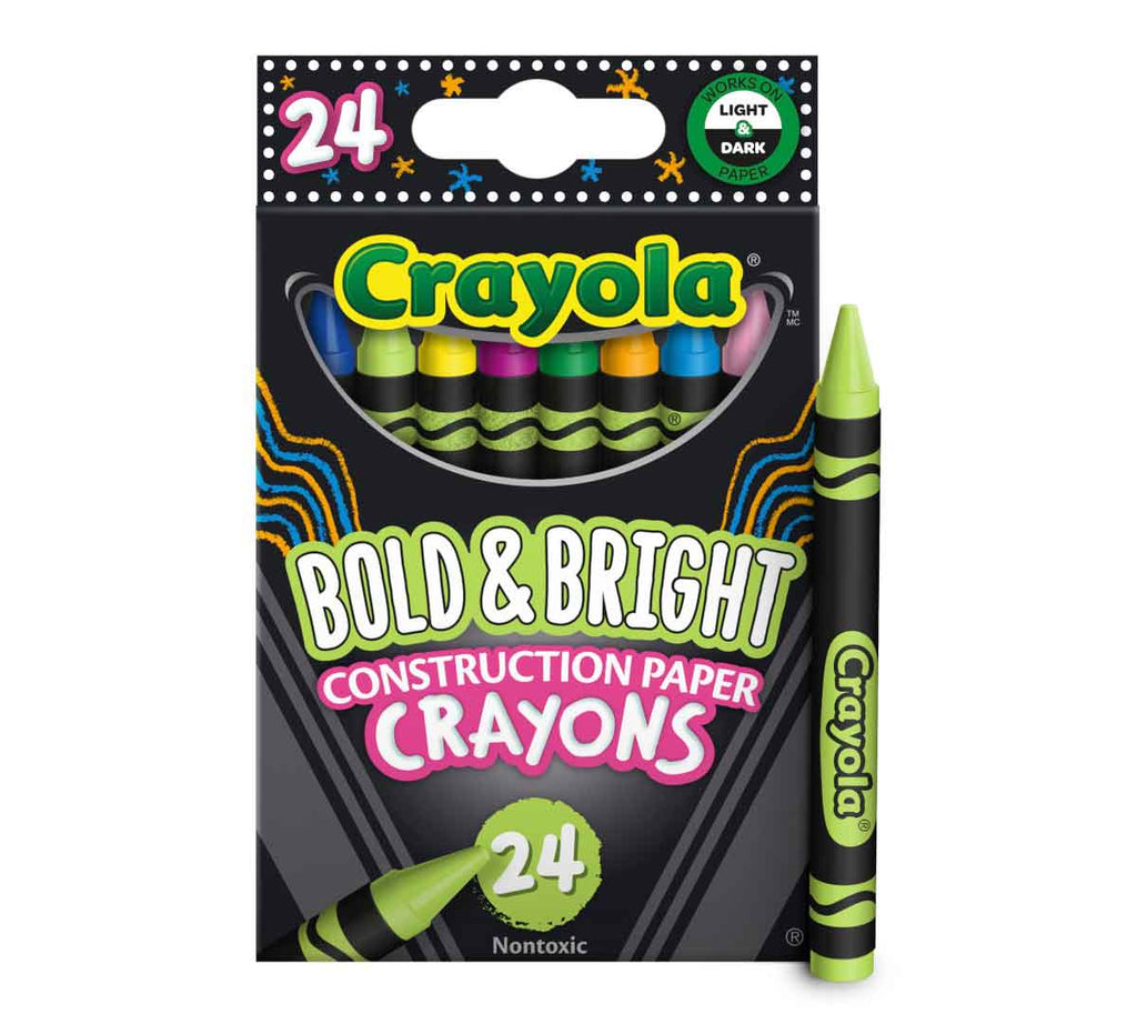 Bold &amp; Bright Construction Paper Crayons 24 Count