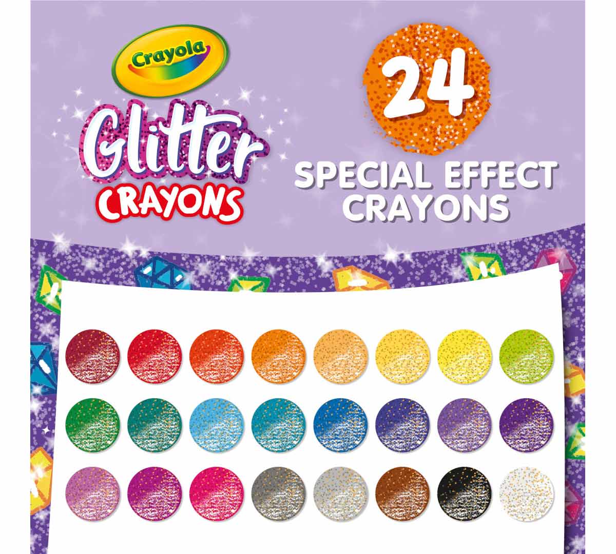 Glitter Crayons 24 Count