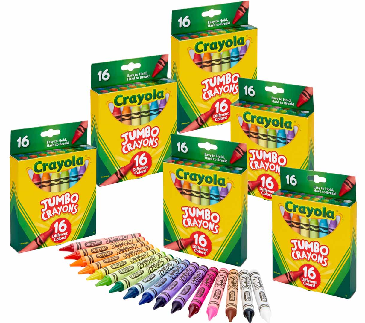 Bulk Jumbo Crayon Set 6 Boxes of 16 Count Jumbo Crayons